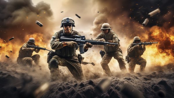 戦場の兵士
