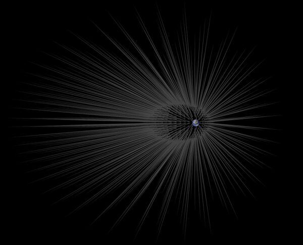暗黒物質に囲まれた地球の想像図