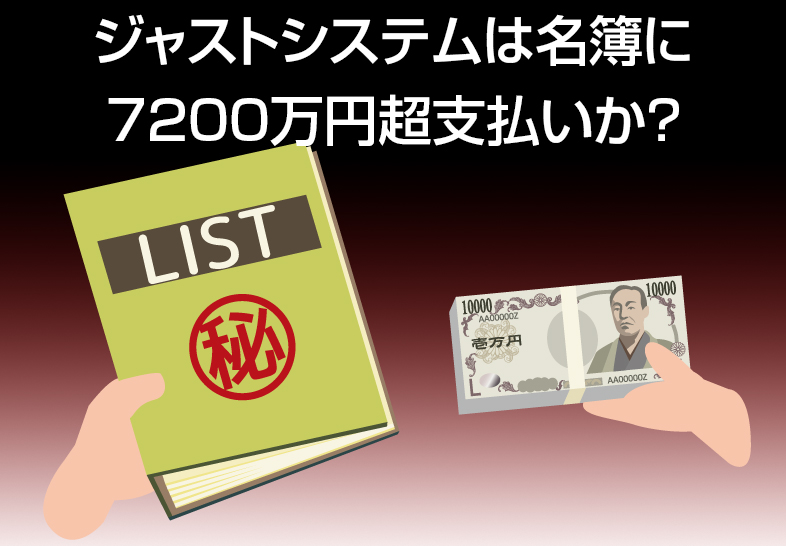 【続報】ジャストシステムは名簿に7200万円超支払いか？