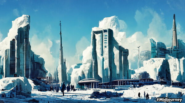 City of the future frozen in the ice age