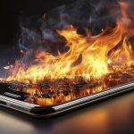 炎上するスマホ