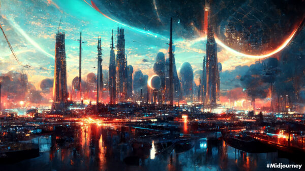 City built inside the Dyson sphere