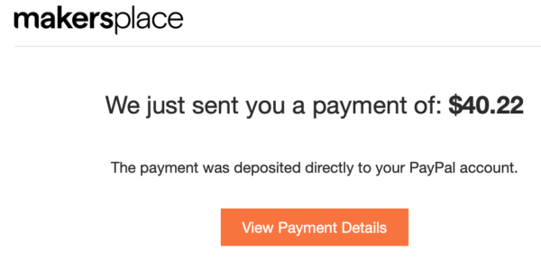 Payment from MakersPlace