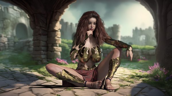 しゃがんだ恵美里